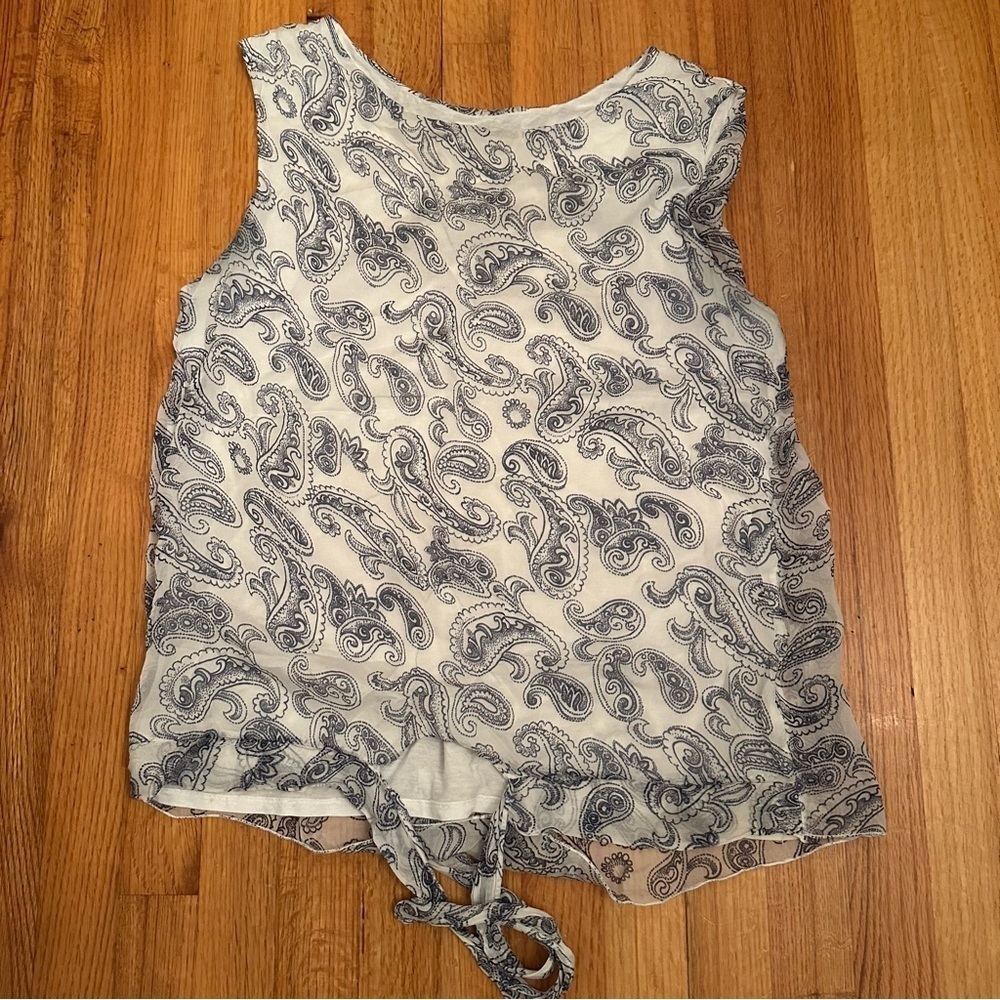 Via Signoria silk sleeveless top size L (h8) - Picture 2 of 11